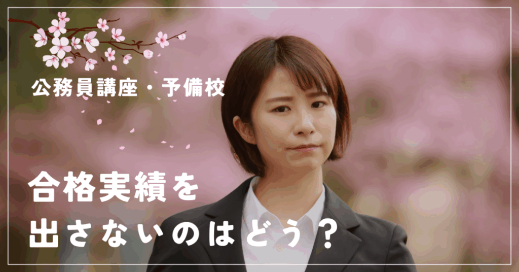 公務員講座・予備校
合格実績を出さないのはどう？